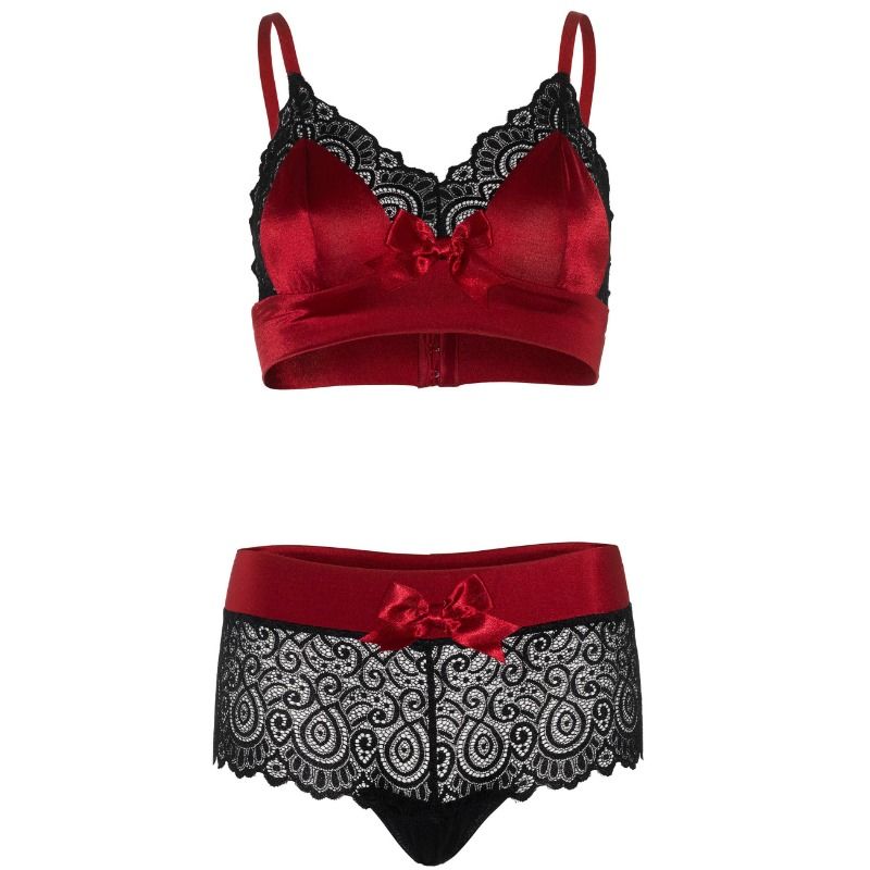 LEG AVENUE SETS Ensemble 2 Pièces Noir Rouge S/M — vue arrière