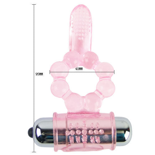 BAILE FOR HIM Anneau Silicone 10 Rythmes Langue Vibration Rose - Aura Intime