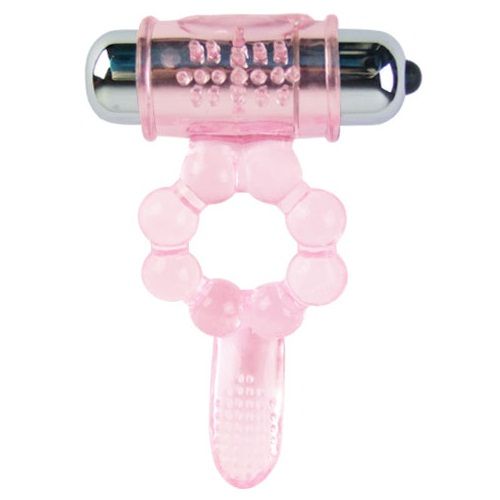 BAILE FOR HIM Anneau Silicone 10 Rythmes Langue Vibration Rose — vue détaillée