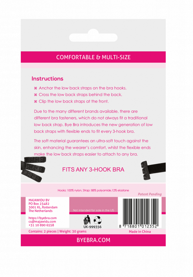 BYE BRA - ACCESSORIES Adaptateur Soutien-Gorge À Dos Ouvert Noir & Blanc — vue détaillée