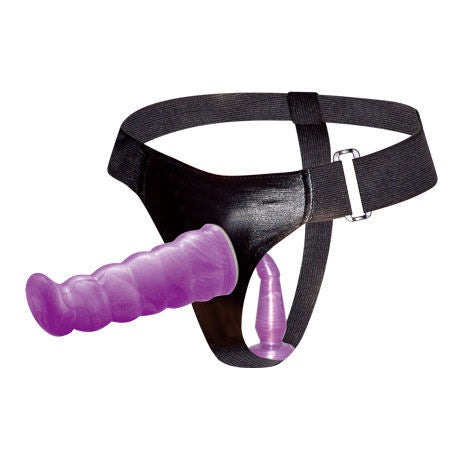 BAILE - Harnais Anal Et Vaginal Femme Lilas Gpoint 17 Cm