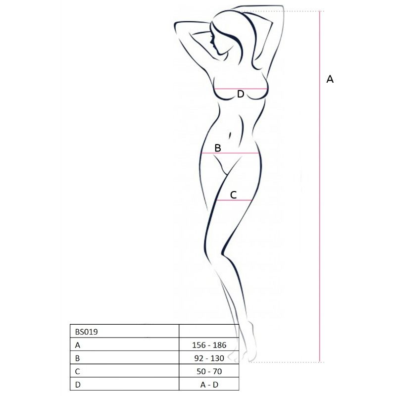 PASSION WOMAN BODYSTOCKINGS Femme Bs019 Bodystocking Noir Taille Unique — vue détaillée