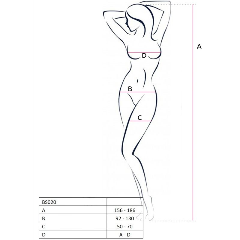 PASSION WOMAN BODYSTOCKINGS Femme Bs020 Bodystocking Blanc Taille Unique — vue détaillée