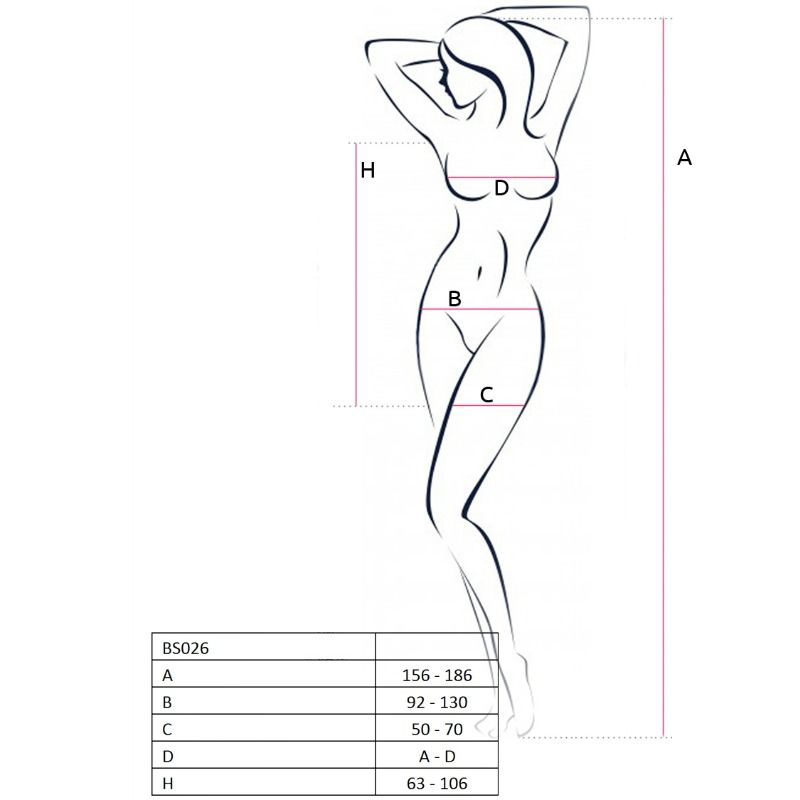 PASSION WOMAN BODYSTOCKINGS Femme Bs026 Bodystocking Style Robe Noir Taille Unique — vue détaillée