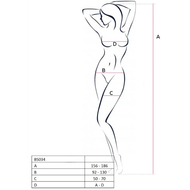 PASSION WOMAN Femme Bs034 Bodystocking Rouge Taille Unique — vue détaillée