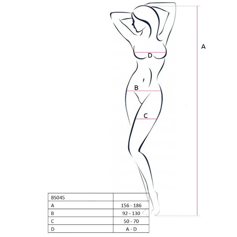 PASSION WOMAN Femme Bs045 Bodystocking Noir Taille Unique — vue détaillée