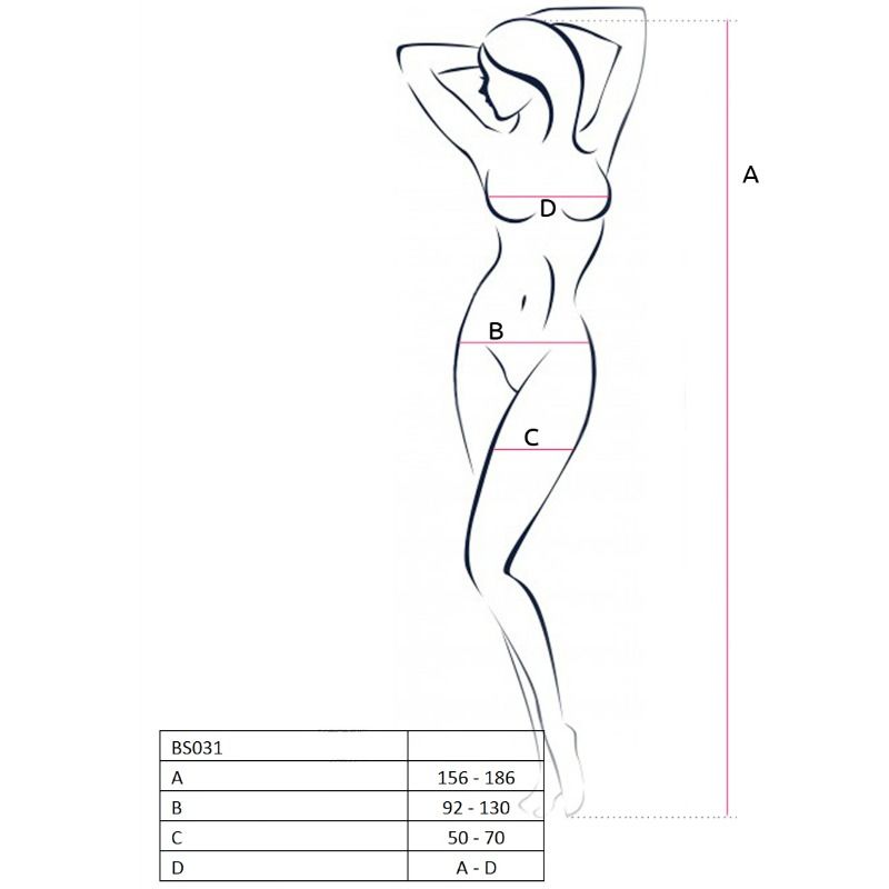 PASSION WOMAN BODYSTOCKINGS Femme Bs031 Bodystocking Blanc Taille Unique — vue détaillée