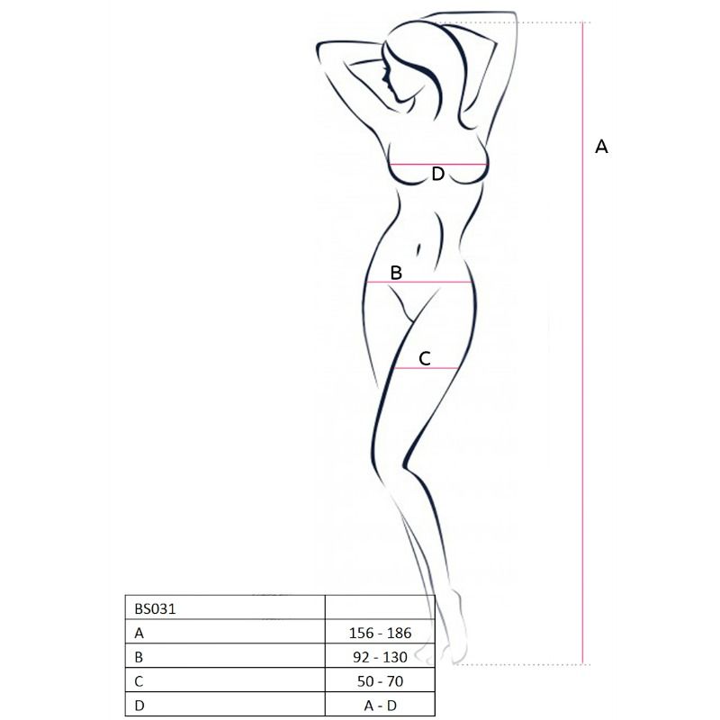 PASSION WOMAN BODYSTOCKINGS Femme Bs031 Bodystocking Noir Taille Unique — vue alternative
