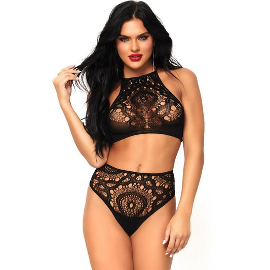 LEG AVENUE SETS Ensemble 2 Pièces Haut Culotte S/M - Aura Intime
