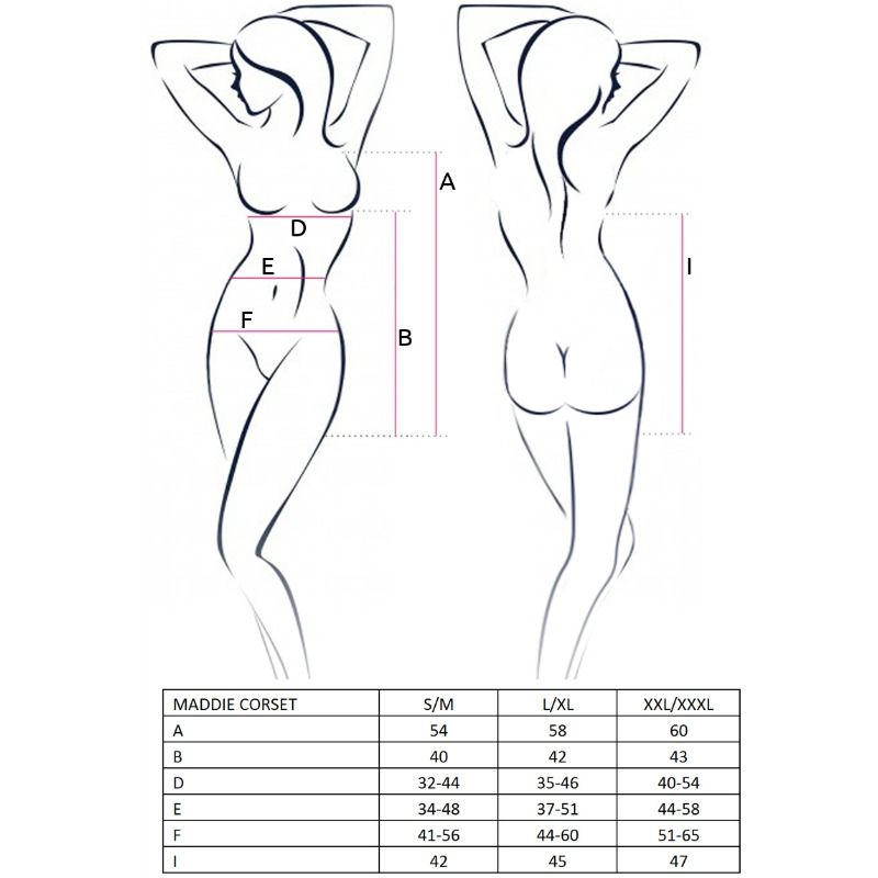 PASSION WOMAN CORSETS Femme Maddie Corset Noir Taille S/M — vue détaillée