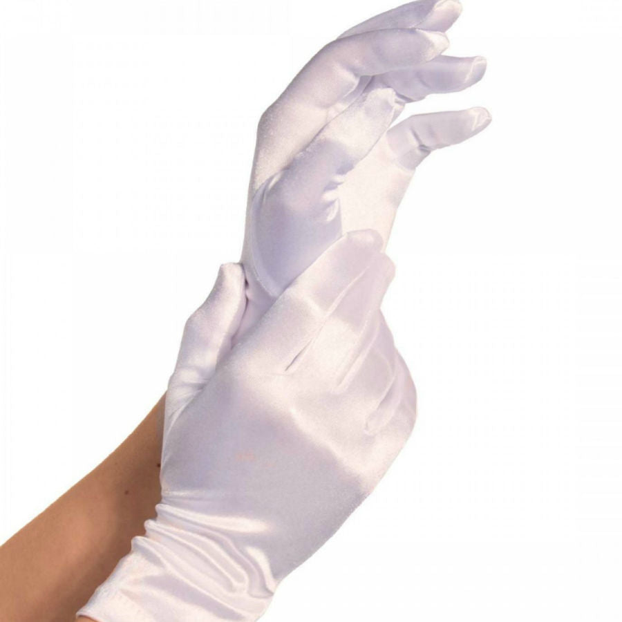 LEG AVENUE ACCESSORIES Gants Satin Blancs - Aura Intime