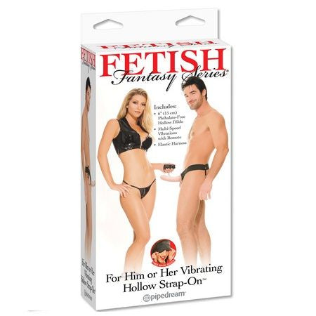 FETISH FANTASY SERIES HARNAIS VIBRATEUR CREUX LUI ELLE NATUREL 14CM — vue détaillée