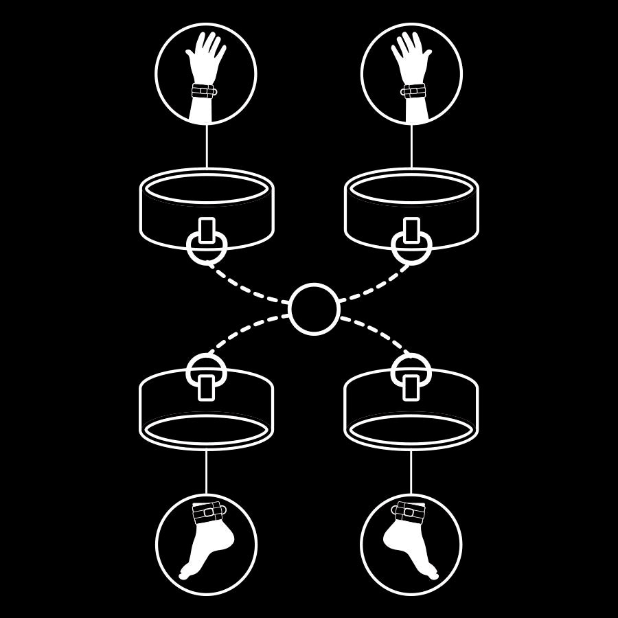 FETISH SUBMISSIVE BONDAGE Ensemble Menottes Mains Chevilles Doublure Noprène — vue alternative
