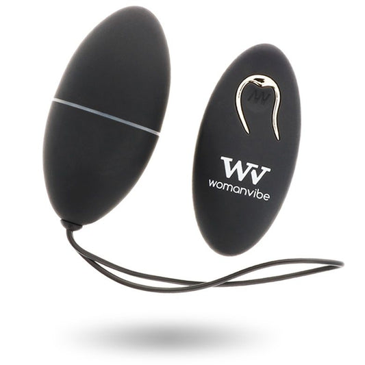 WOMANVIBE ALSAN EGG TELECOMMANDE NOIR SILICONE NOIR - Aura Intime