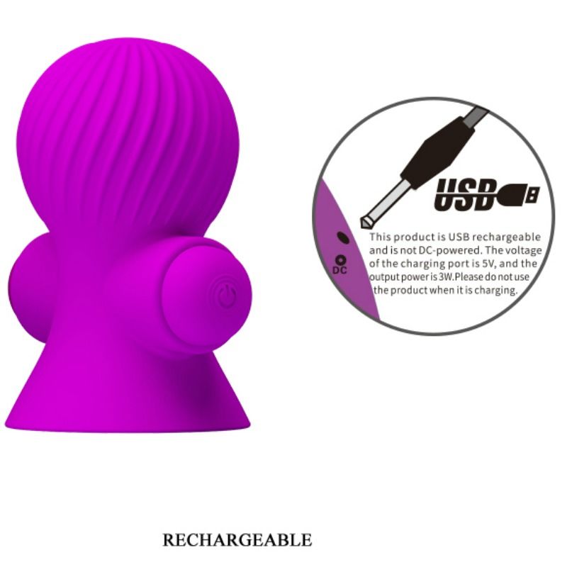 PRETTY LOVE SMART Stimulateurs Nipple 12 Modes Vibration Lilas — accessoires inclus