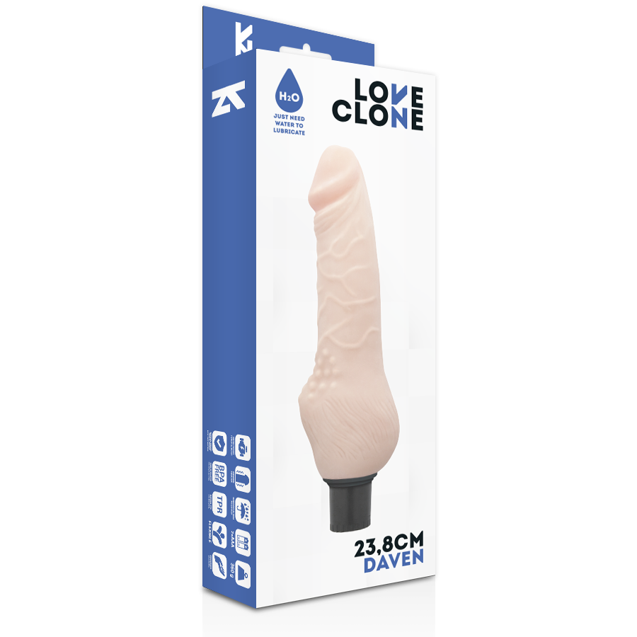 LOVECLONE Daven Autolubrification Réaliste 23.8 Cm -O- 3.8 Cm — vue arrière