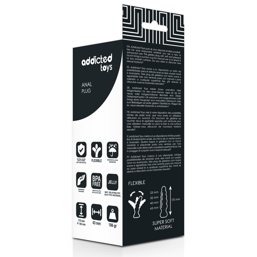 ADDICTED TOYS Plug Anal 17 Cm Noir — vue arrière