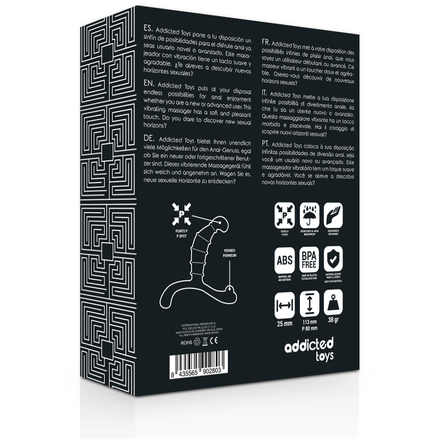 ADDICTED TOYS Plaisir Anal Prostate Noir — vue arrière