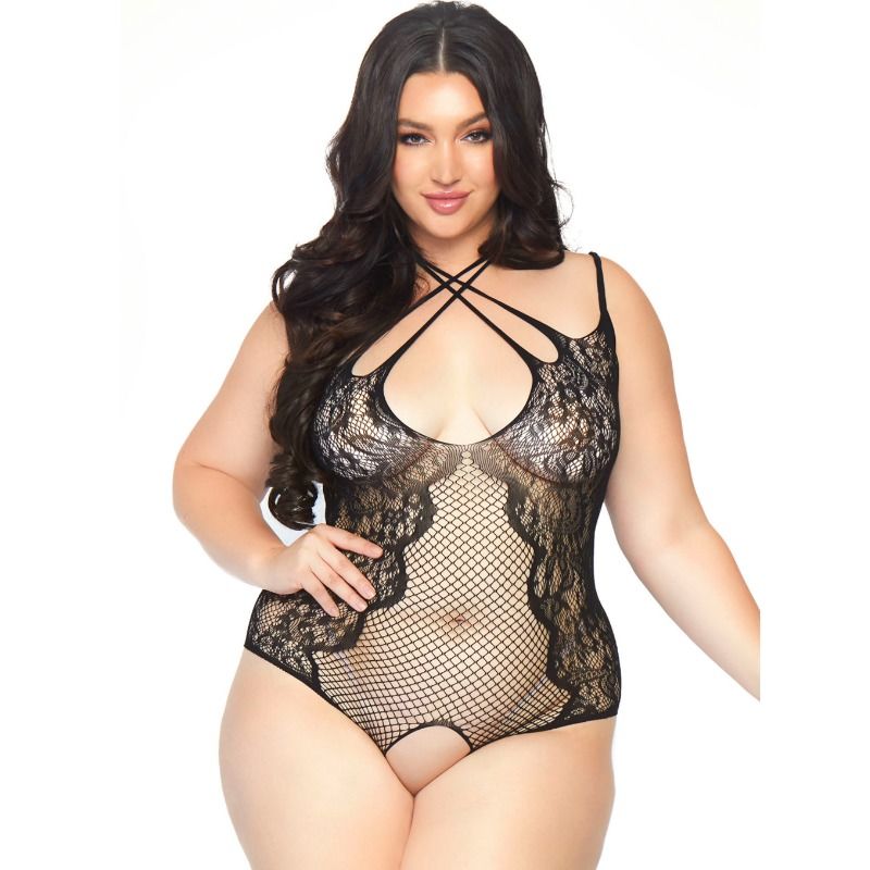 LEG AVENUE TEDDIES Teddy Sans Crothless 1X-2X - Aura Intime
