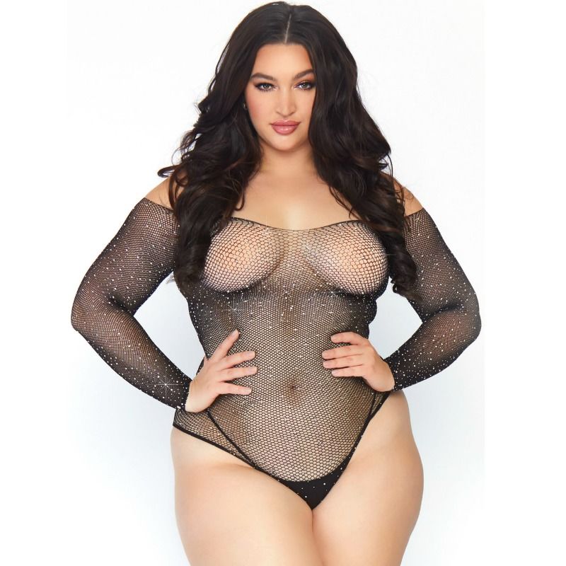 LEG AVENUE BODYSTOCKINGS Bodystocking Résille Cristalisée 1X-2X - Aura Intime