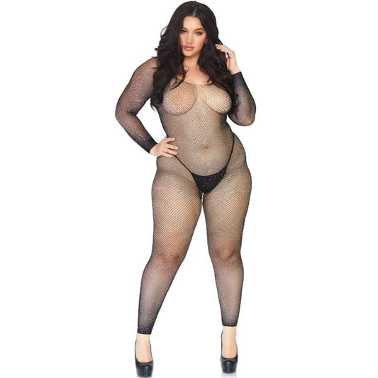 LEG AVENUE BODYSTOCKINGS Bas Corps Filet Cristallisé Leg Avenue - 1X-2X - Aura Intime