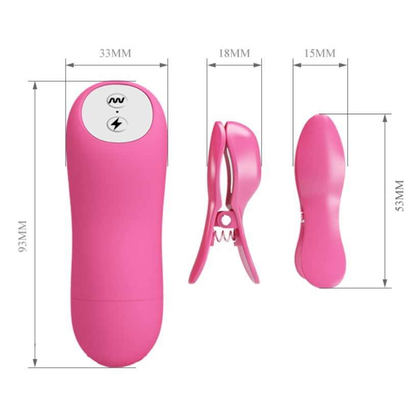 BAILE STIMULATING Pizzas Ondes Romantiques Vibration Électrochoc Fuchsia — vue arrière
