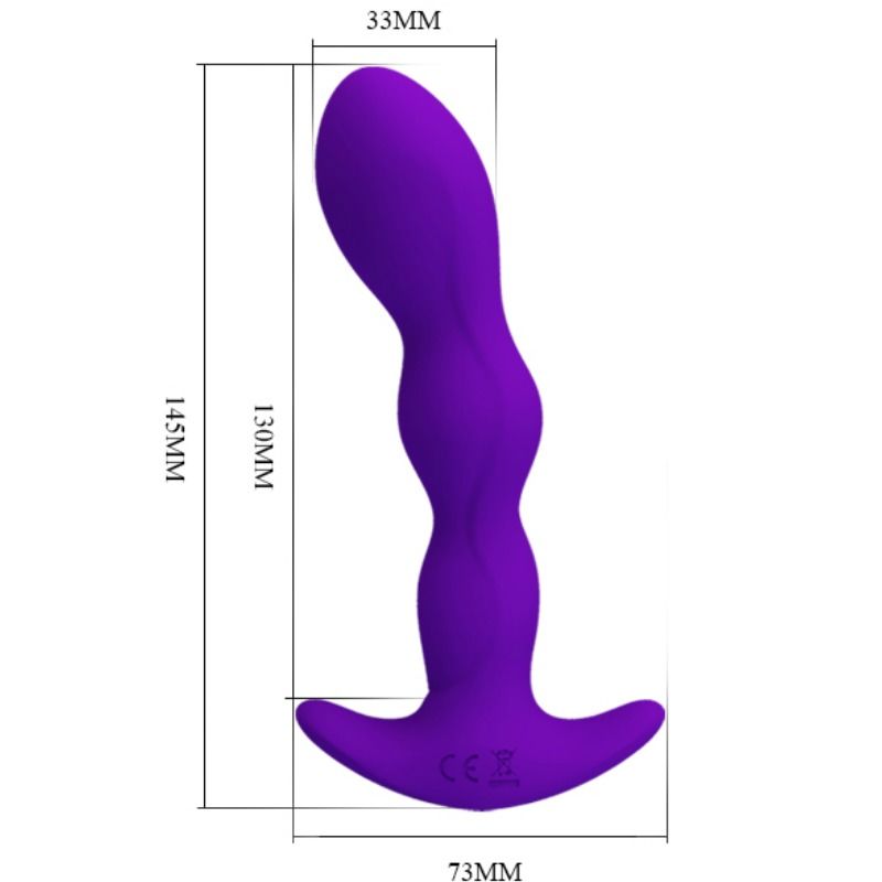 PRETTY LOVE MASSAGER ANAL 12 MODES VIBRATION LILAS — accessoires inclus