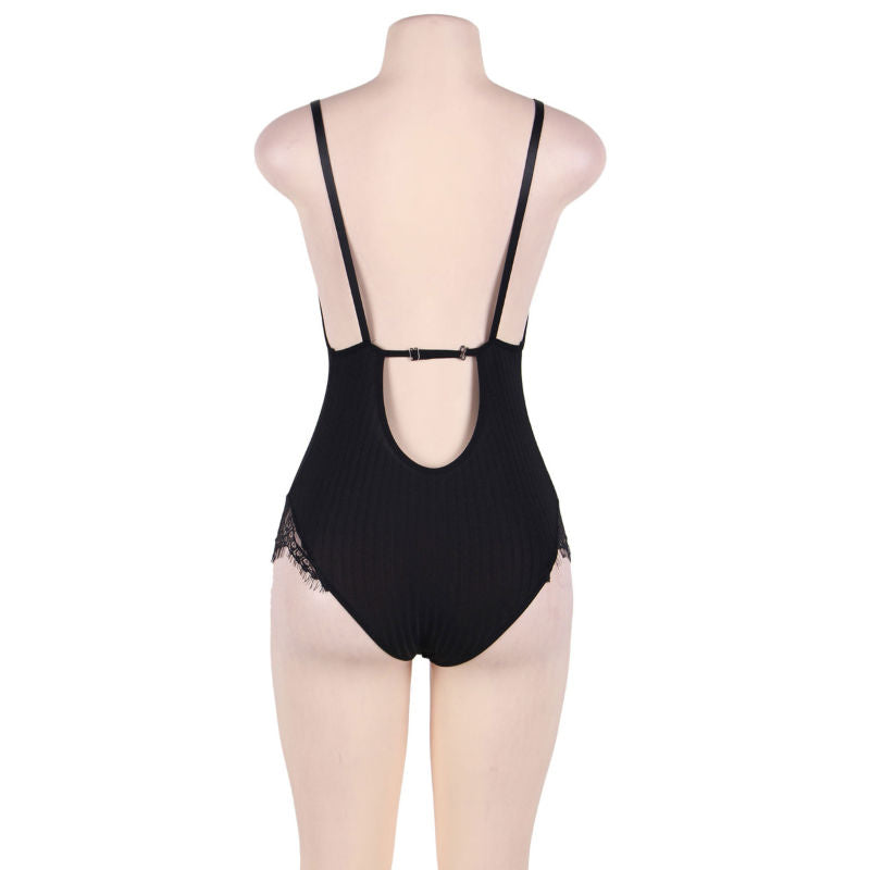 SUBBLIME QUEEN PLUS SIZE Queen Plus Teddy Clairs Franges Noir — vue alternative