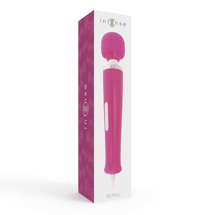 INTENSE HIGH TECH Masseur Keanu Wand Rose — accessoires inclus