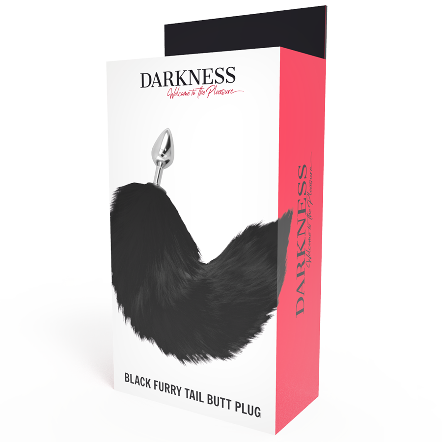 DARKNESS ANAL Plug Anal Argent 8 Cm Queue Noire — vue arrière