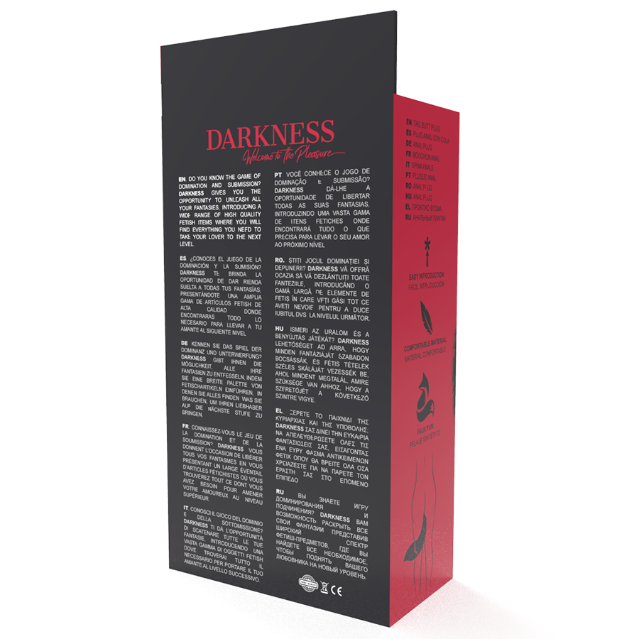 DARKNESS ANAL Plug Anal Argent 8 Cm Queue Noire — accessoires inclus