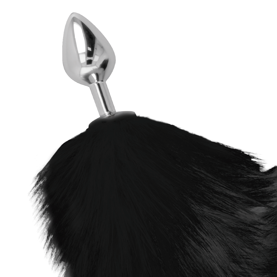 DARKNESS ANAL Plug Anal Argent 8 Cm Queue Noire — vue alternative