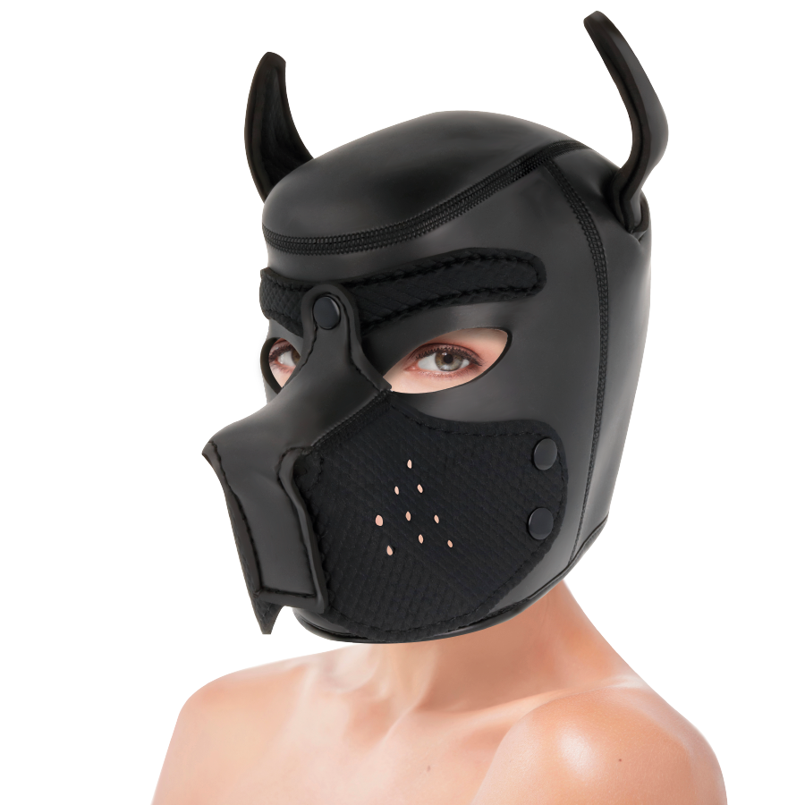 DARKNESS BONDAGE Masque Chien Néoprène Museau Amovible M — accessoires inclus