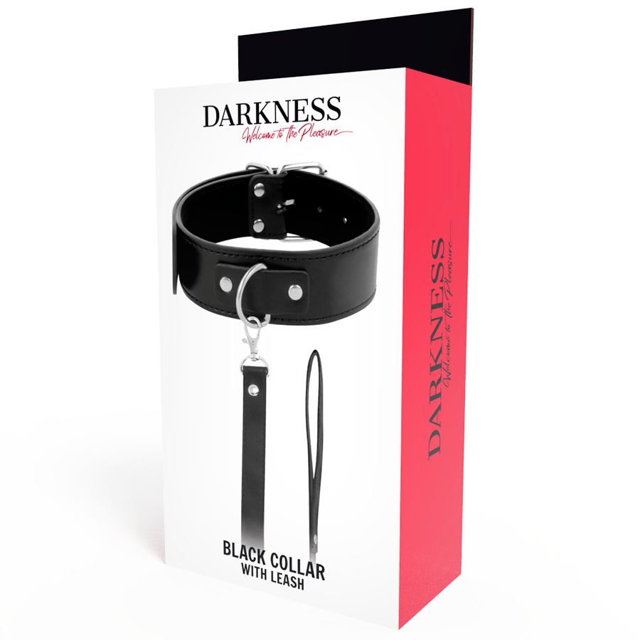 DARKNESS BONDAGE Collier Posture Chaîne Cuir — accessoires inclus