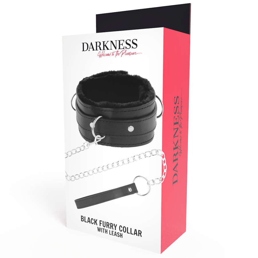 DARKNESS BONDAGE Collier Posture Confortable Chaîne Cuir — accessoires inclus