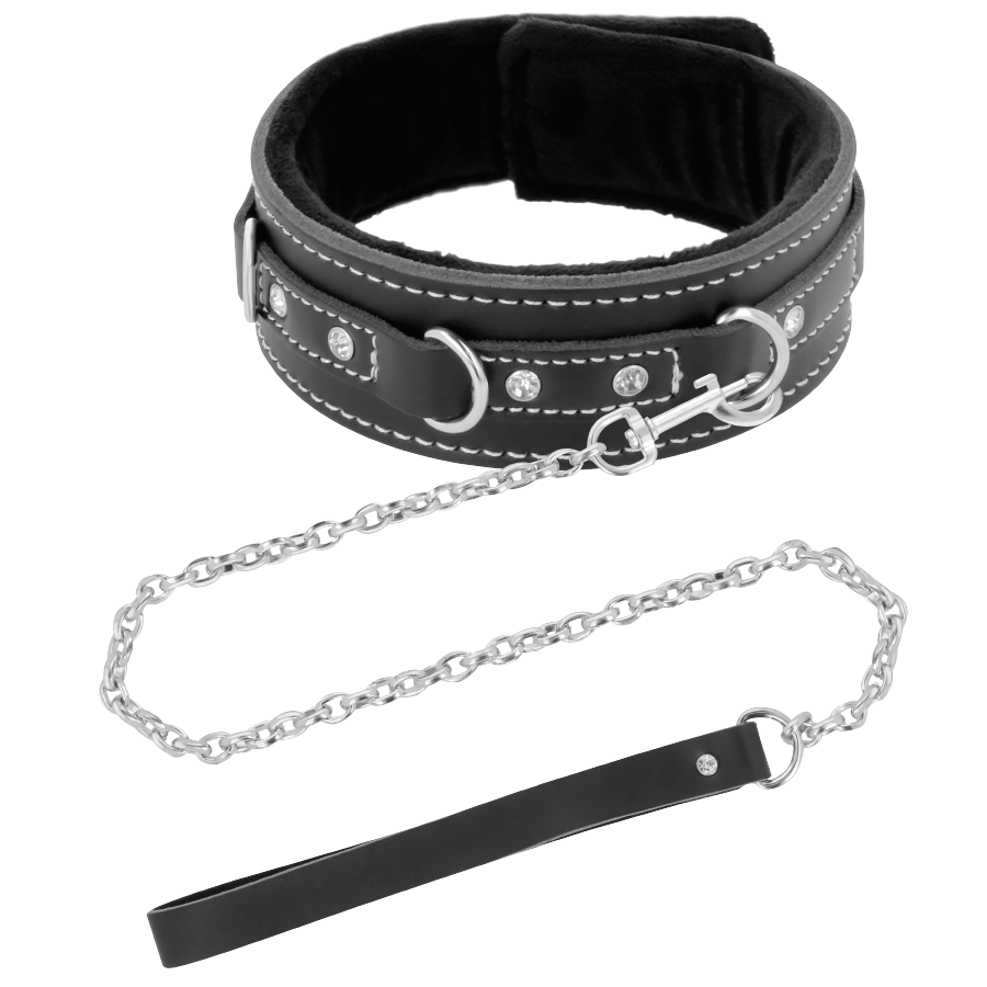 DARKNESS BONDAGE Collier Cuir Haute Qualité Laisse — vue détaillée