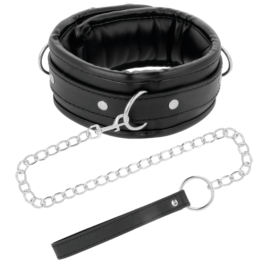DARKNESS BONDAGE Collier Cuir Souple Chaîne — vue détaillée