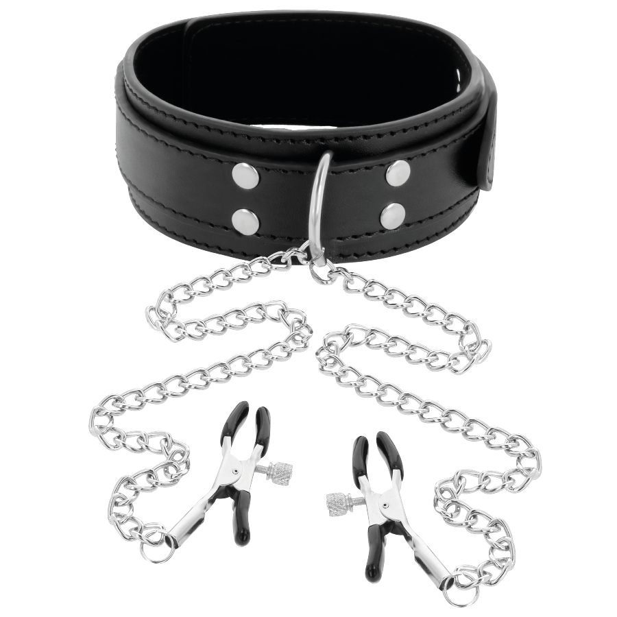 DARKNESS BONDAGE Collier Pinces Nipple Noir — vue détaillée