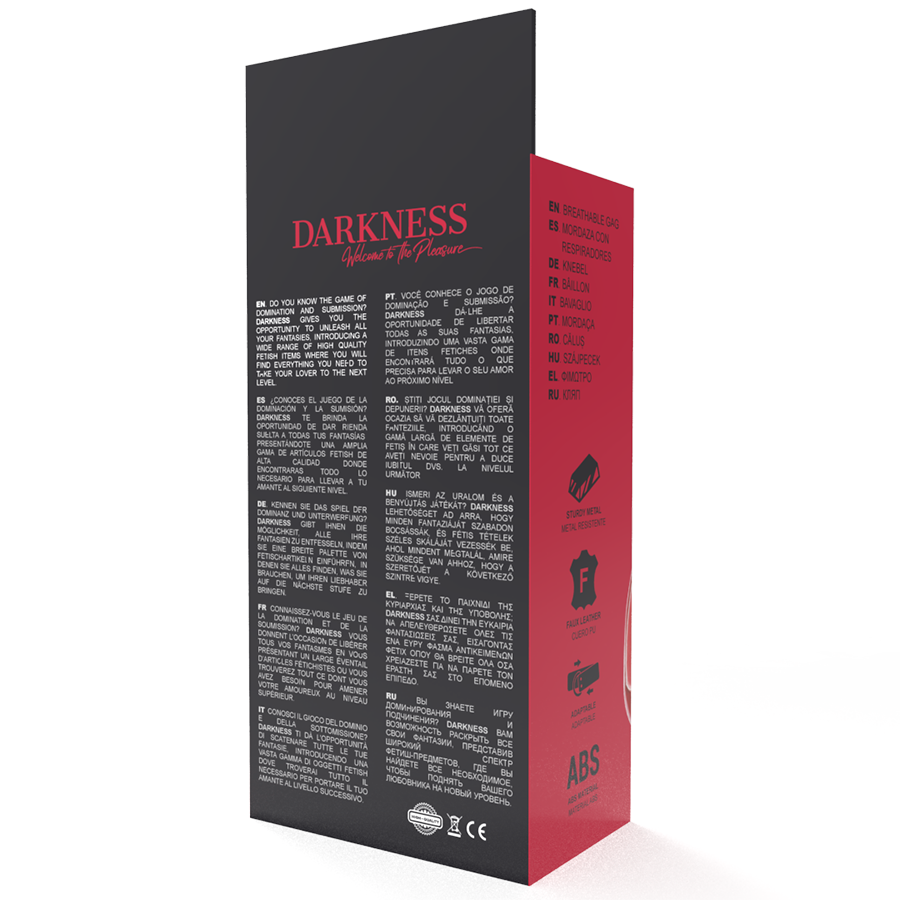 DARKNESS BONDAGE Bâton Respirant Rouge — accessoires inclus