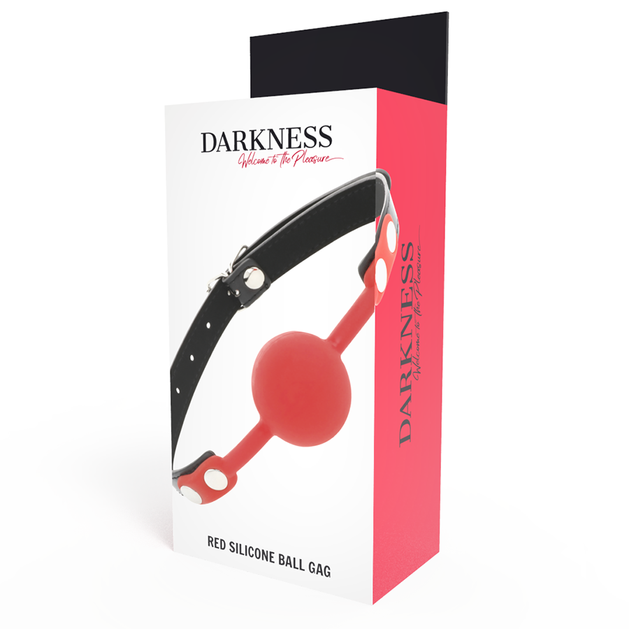 DARKNESS BONDAGE Bâillon Silicone Rouge — vue arrière