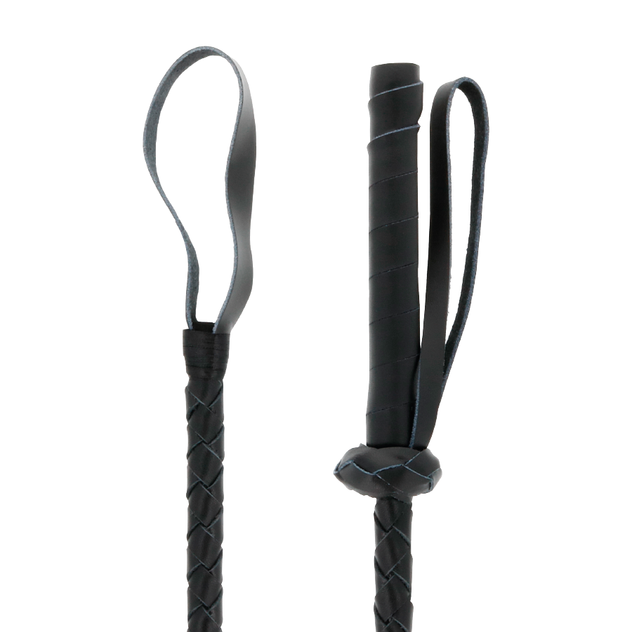DARKNESS SENSATIONS Fouet Bdsm Fétichiste Cuir 60Cm — vue détaillée