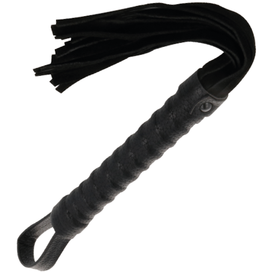 DARKNESS SENSATIONS Fouet Bondage Noir Manche Cuir - Aura Intime