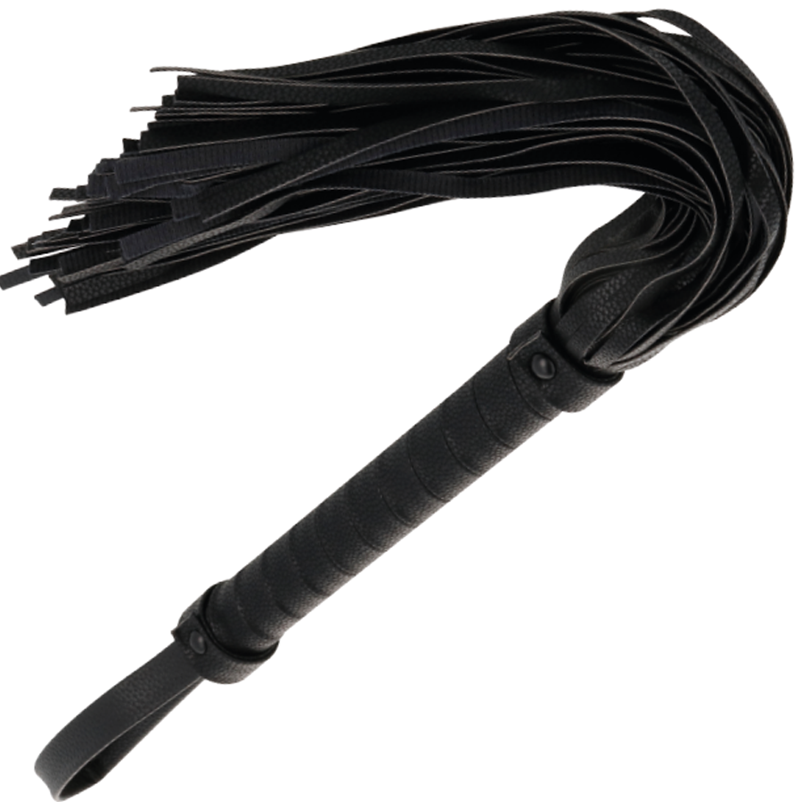 DARKNESS SENSATIONS Fouet Bondage Noir 42Cm Cuir - Aura Intime
