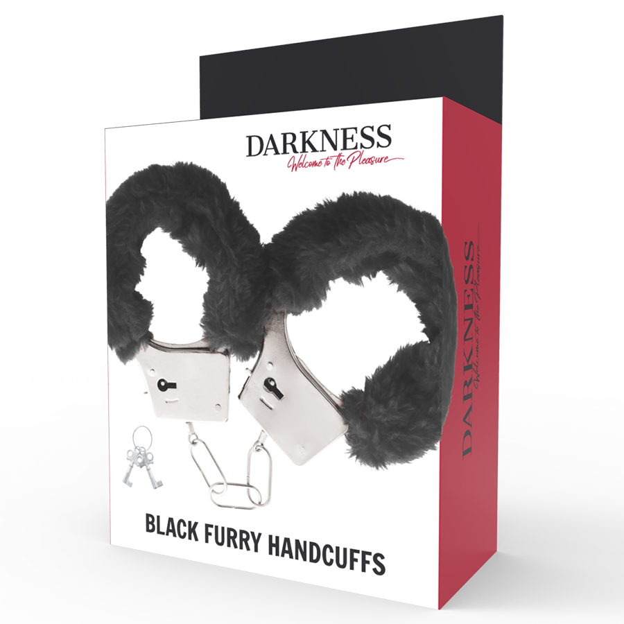 DARKNESS BONDAGE Menottes Métal Doublées Noires — vue alternative