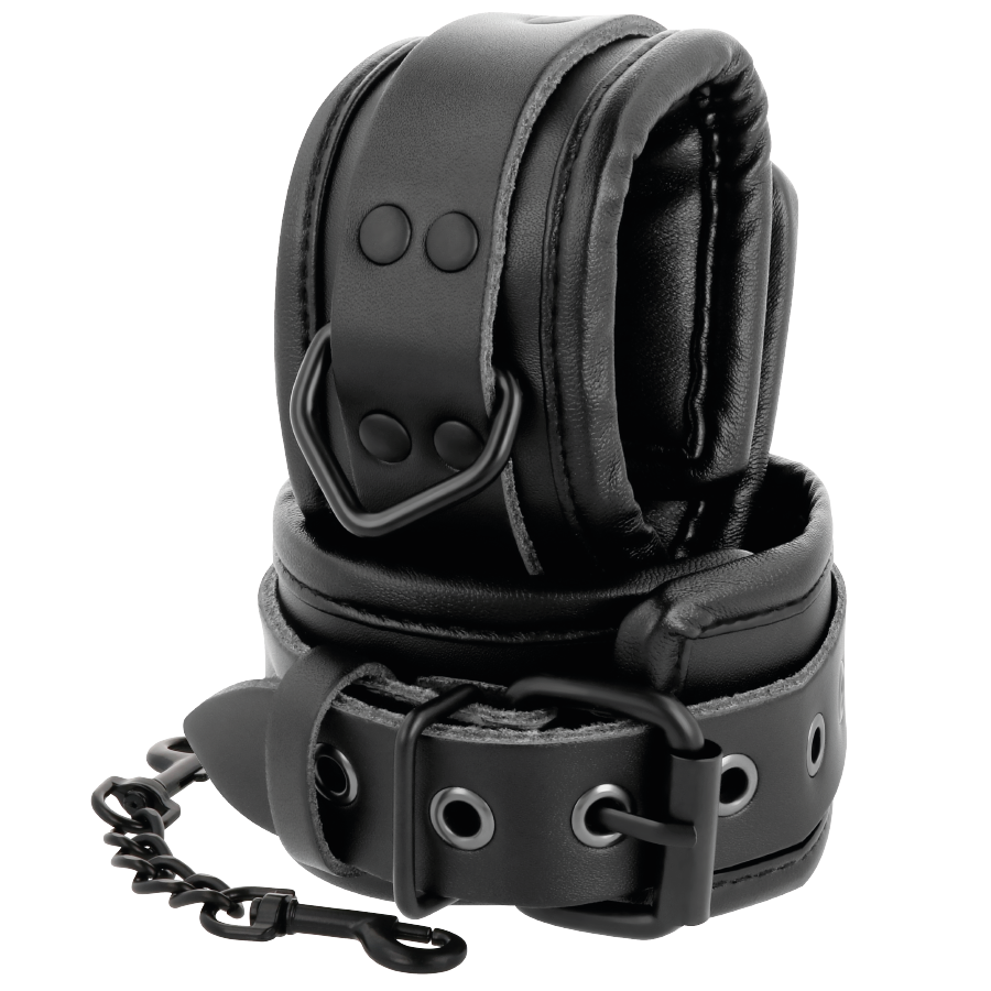DARKNESS BONDAGE Menottes Cheville Ajustables Cuir Noir — vue alternative