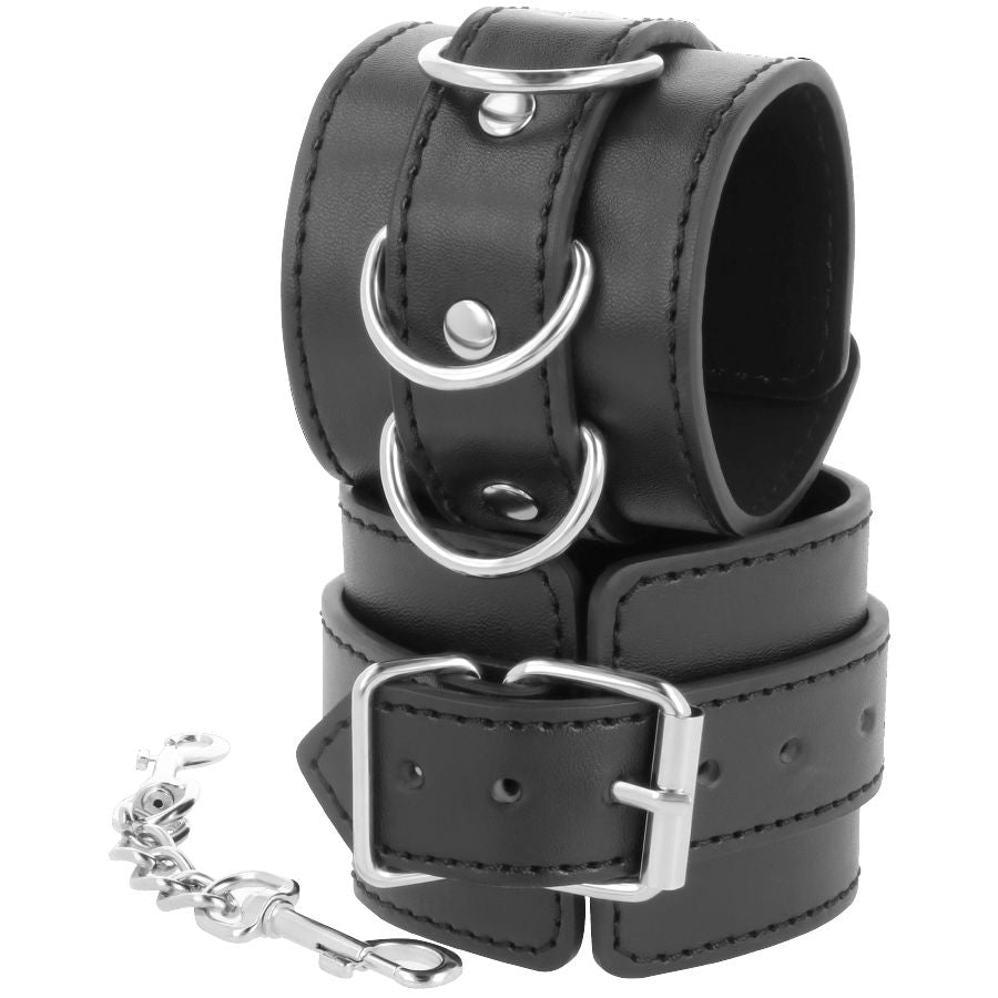 DARKNESS BONDAGE Menottes Cheville Ajustables Cuir Noir — vue alternative