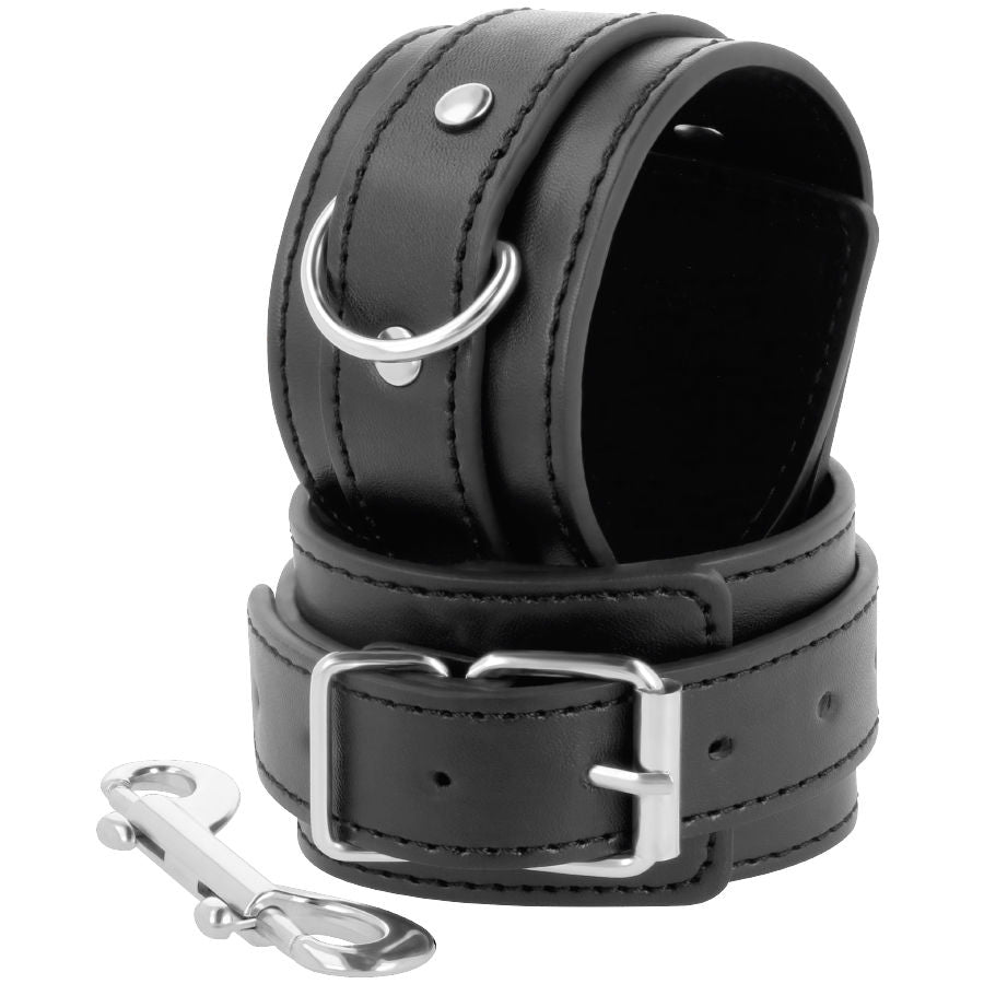 DARKNESS BONDAGE Menottes Réglables Noires Double Ruban Renfort — vue détaillée