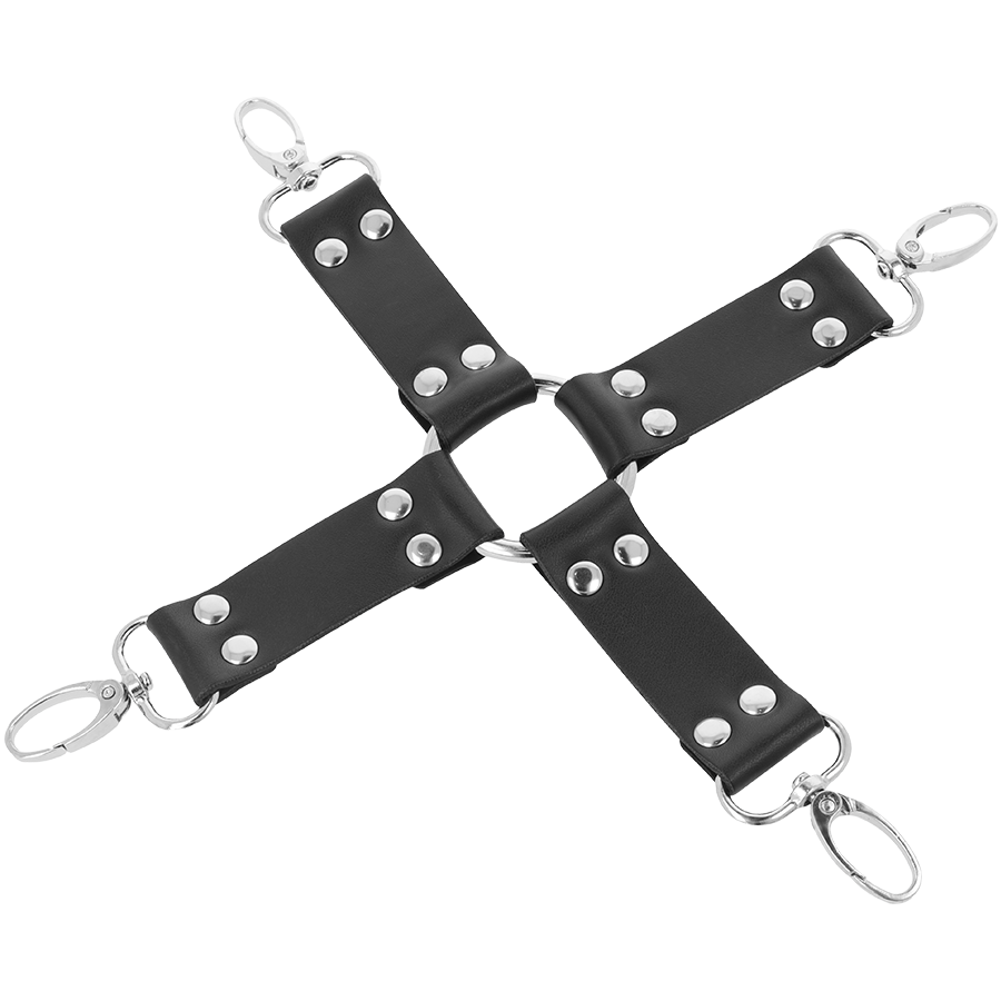 DARKNESS BONDAGE Menottes Cuir Pieds Mains Noir — vue arrière