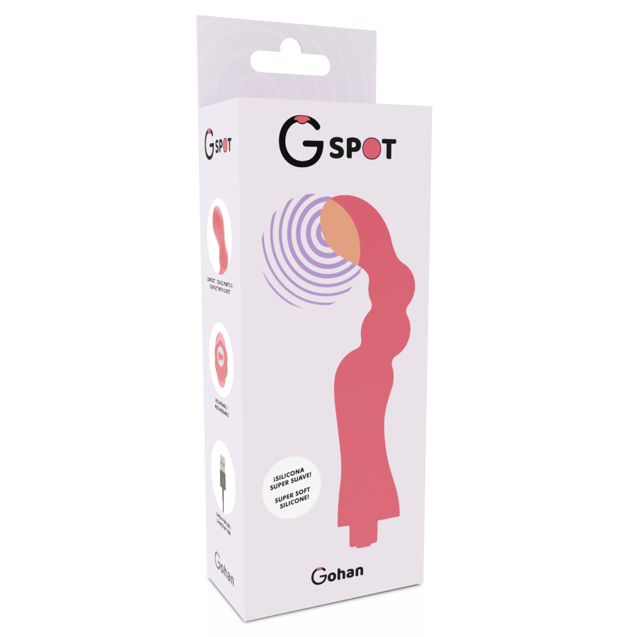 G-SPOT Gohan Vibrateur Lumière Rouge — accessoires inclus