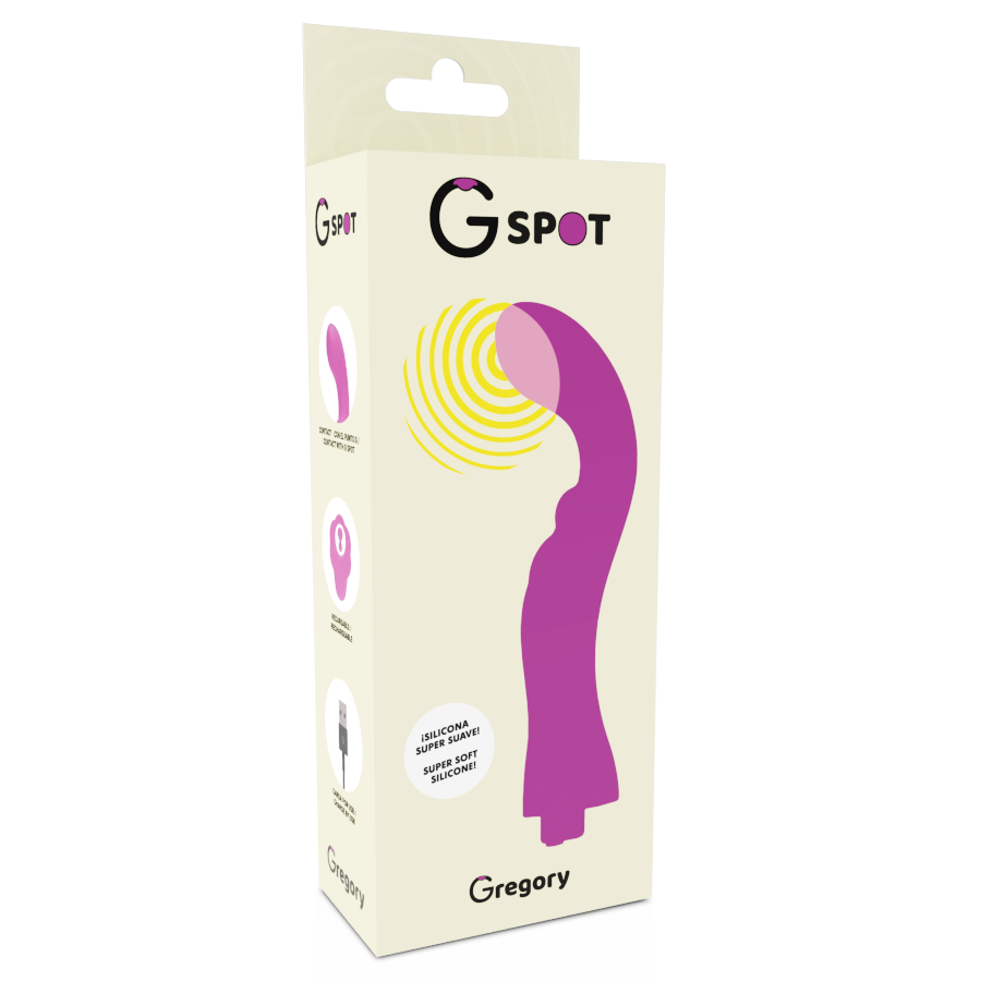 G-SPOT Vibrateur Gregory Violet — accessoires inclus